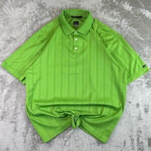 Nike Tiger Woods Collection Dri-Fit Polo Shirt Men’s L Green Golf Performance